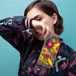 Samsung Galaxy J7 J737 Colorful Yellow Pink Folk Style Floral Vibrant Spring Flowers Hybrid Protective Phone Case Cover