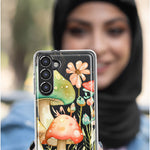 LG Stylo 6 Fairytale Watercolor Mushrooms Pastel Spring Flowers Floral Hybrid Protective Phone Case Cover