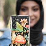 Samsung Galaxy A52 Fairytale Watercolor Mushrooms Pastel Spring Flowers Floral Hybrid Protective Phone Case Cover