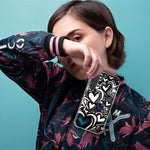 Samsung Galaxy A52 Black White Hearts Love Graffiti Hybrid Protective Phone Case Cover