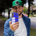 Samsung Galaxy S10e Blue Clear Funny Text Quote Bruh GTFO Hybrid Protective Phone Case Cover