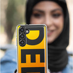 Samsung Galaxy A12 Orange Yellow Clear Funny Text Quote Ded Hybrid Protective Phone Case Cover