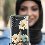 Samsung Galaxy A22 5G Cute Gnome White Daisy Flowers Floral Hybrid Protective Phone Case Cover