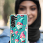 Motorola Moto One 5G Ace Turquoise Pink Hearts Gnomes Hybrid Protective Phone Case Cover