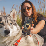 Samsung Galaxy A52 Mandala Geometry Abstract Eclipse Pattern Hybrid Protective Phone Case Cover