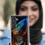 Samsung Galaxy A03S Mandala Geometry Abstract Butterfly Pattern Hybrid Protective Phone Case Cover