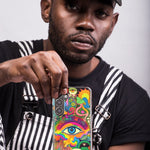 Motorola Moto G Stylus 5G 2021 Neon Rainbow Psychedelic Trippy Hippie Multiple Eyes Hybrid Protective Phone Case Cover