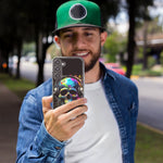 Samsung Galaxy S21 Ultra Fantasy Skull Headphone Colorful Pop Art Hybrid Protective Phone Case Cover