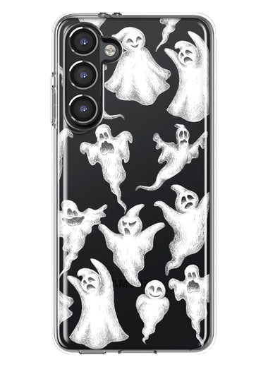 Samsung Galaxy S23 Cute Halloween Spooky Floating Ghosts Horror Scary Hybrid Protective Phone Case Cover