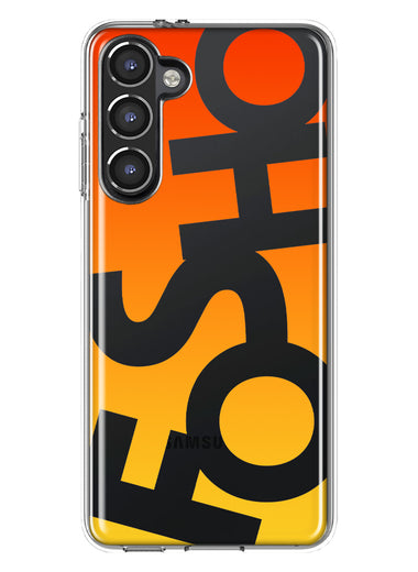 Samsung Galaxy S23 Orange Yellow Clear Funny Text Quote Fosho Hybrid Protective Phone Case Cover