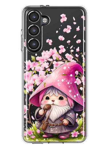 Samsung Galaxy S23 Cute Pink Cherry Blossom Gnome Spring Floral Flowers Double Layer Phone Case Cover