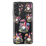 Samsung Galaxy S23 Cute Pink Purple Cosmos Flowers Gnomes Spring Floral Double Layer Phone Case Cover