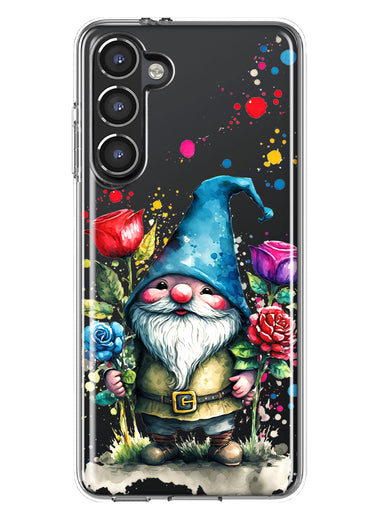 Samsung Galaxy S23 Gnome Red Purple Blue Roses Garden Hybrid Protective Phone Case Cover