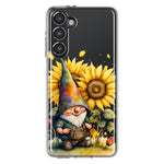 Samsung Galaxy S23 Cute Gnome Sunflowers Clear Hybrid Protective Phone Case Cover