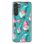 Samsung Galaxy S23 Turquoise Pink Hearts Gnomes Hybrid Protective Phone Case Cover