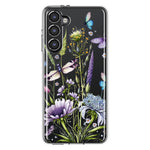 Samsung Galaxy S23 Lavender Dragonfly Butterflies Spring Flowers Hybrid Protective Phone Case Cover