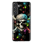 Samsung Galaxy S23 Fantasy Paint Splash Pirate Skull Hybrid Protective Phone Case Cover