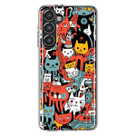 Samsung Galaxy S23 Psychedelic Cute Cats Friends Pop Art Hybrid Protective Phone Case Cover