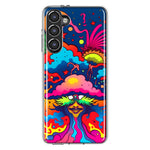Samsung Galaxy S23 Neon Rainbow Psychedelic Trippy Hippie Bomb Star Dream Hybrid Protective Phone Case Cover