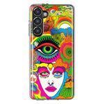 Samsung Galaxy S23 Neon Rainbow Psychedelic Trippy Hippie DaydreamHybrid Protective Phone Case Cover