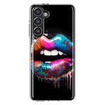 Samsung Galaxy S23 Colorful Lip Graffiti Painting Art Hybrid Protective Phone Case Cover