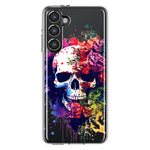 Samsung Galaxy S23 Fantasy Skull Red Purple Roses Hybrid Protective Phone Case Cover