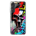 Samsung Galaxy S23 Skull Face Graffiti Painting Art Hybrid Protective Phone Case Cover