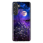 Samsung Galaxy S23 Spring Moon Night Lavender Flowers Floral Hybrid Protective Phone Case Cover