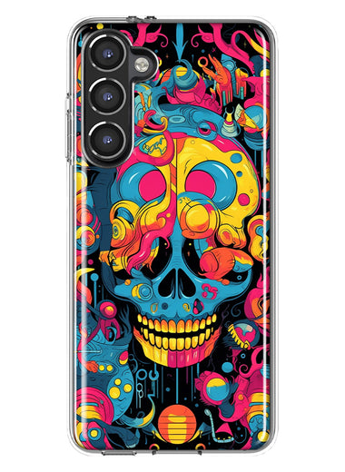 Samsung Galaxy S23 Psychedelic Trippy Death Skull Pop Art Hybrid Protective Phone Case Cover