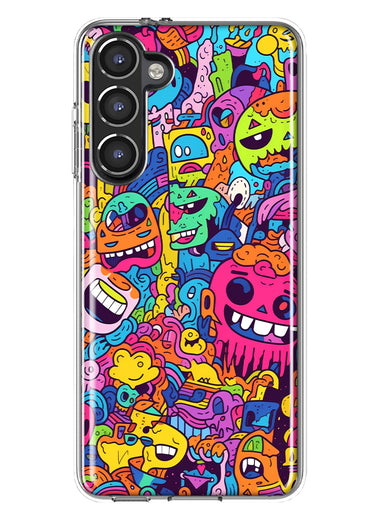 Samsung Galaxy S23 Plus Psychedelic Trippy Happy Characters Pop Art Hybrid Protective Phone Case Cover