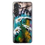 Samsung Galaxy S23 White Daisies Graffiti Wall Art Painting Hybrid Protective Phone Case Cover