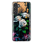 Samsung Galaxy S23 White Roses Graffiti Wall Art Painting Hybrid Protective Phone Case Cover
