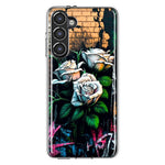 Samsung Galaxy S23 Plus White Roses Graffiti Wall Art Painting Hybrid Protective Phone Case Cover