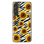 Samsung Galaxy S23 White Zebra Sunflowers Polkadots Double Layer Phone Case Cover