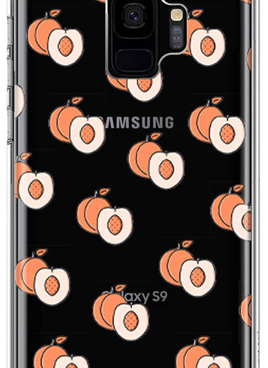 Samsung Galaxy S9 Polka Dot Peaches Design Double Layer Phone Case Cover