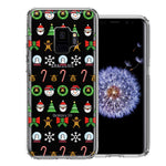 Samsung Galaxy S9 Classic Christmas Polka Dots Santa Snowman Reindeer Candy Cane Design Double Layer Phone Case Cover