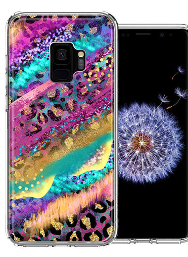 Samsung Galaxy S9 Leopard Paint Colorful Beautiful Abstract Milkyway Double Layer Phone Case Cover