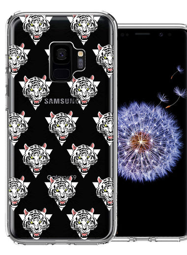 Samsung Galaxy S9 Fierce Tiger Polkadots Design Double Layer Phone Case Cover