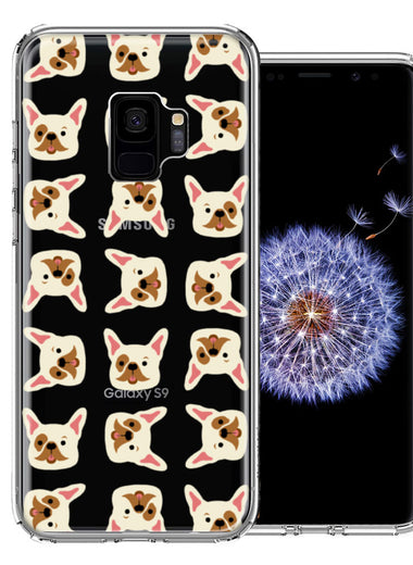 Samsung Galaxy S9 Frenchie Bulldog Polkadots Design Double Layer Phone Case Cover