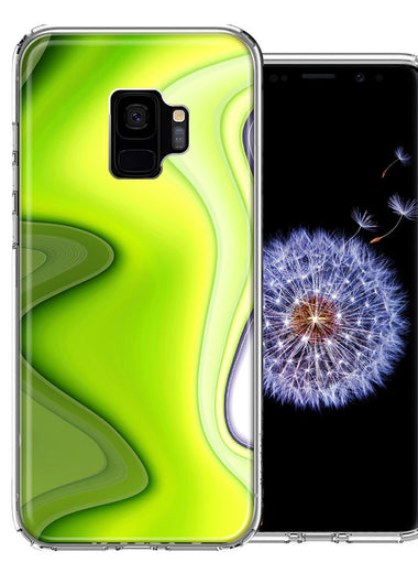 Samsung Galaxy S9 Green White Abstract Design Double Layer Phone Case Cover