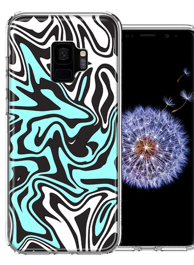 Samsung Galaxy S9 Mint Black Abstract Design Double Layer Phone Case Cover