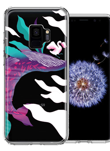 Samsung Galaxy S9 Mystic Floral Whale Design Double Layer Phone Case Cover