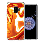 Samsung Galaxy S9 Orange White Abstract Design Double Layer Phone Case Cover