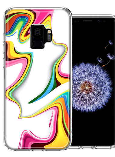 Samsung Galaxy S9 Rainbow Abstract Design Double Layer Phone Case Cover