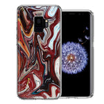 Samsung Galaxy S9 Red White Abstract Design Double Layer Phone Case Cover