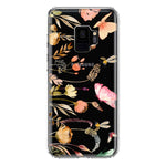 Samsung Galaxy S9 Peach Meadow Wildflowers Butterflies Bees Watercolor Floral Hybrid Protective Phone Case Cover