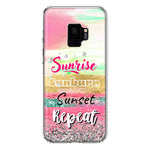 Samsung Galaxy S9 Summer Brush Strokes Sunrise Sunburn Sunset Repeat Hybrid Protective Phone Case Cover