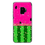 Samsung Galaxy S9 Summer Watermelon Sugar Vacation Tropical Fruit Pink Green Hybrid Protective Phone Case Cover