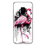 Samsung Galaxy S9 Pink Flamingo Painting Graffiti Hybrid Protective Phone Case Cover
