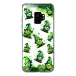 Samsung Galaxy S9 Gnomes Shamrock Lucky Green Clover St. Patrick Hybrid Protective Phone Case Cover